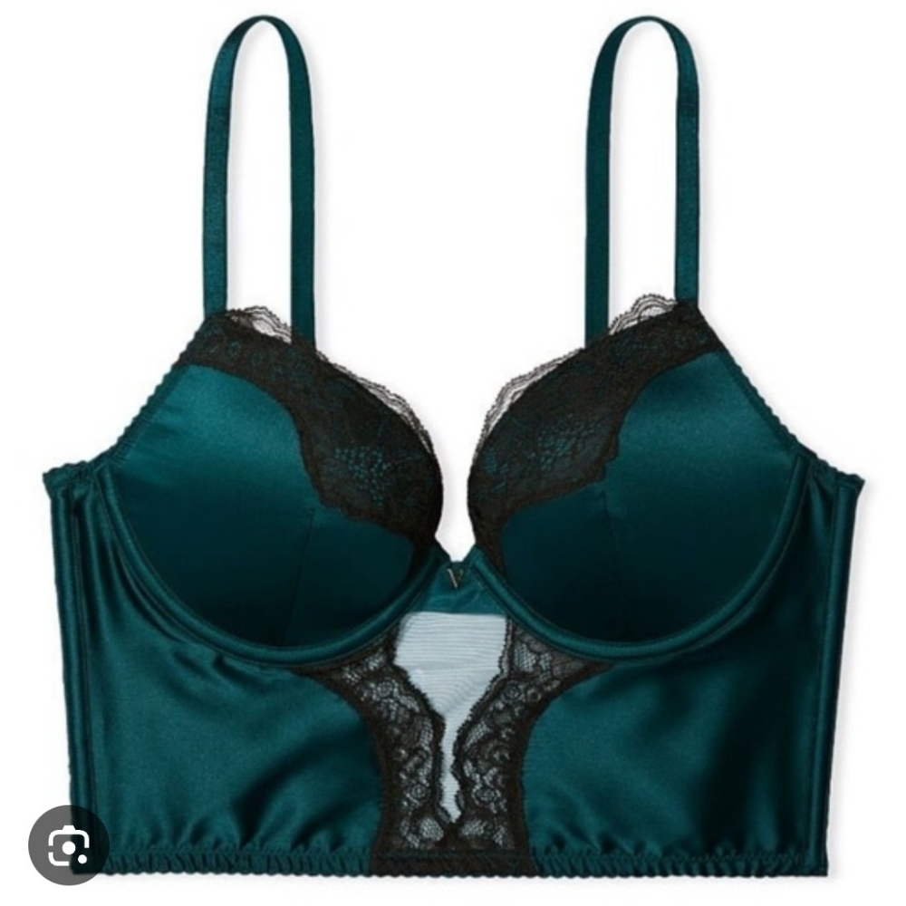 Victoria's Secret Teal and Black Lace Bralette